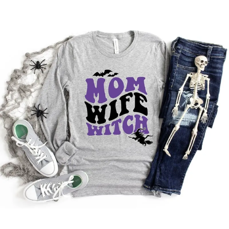 Mom Wife Witch Colorful Long Sleeve Tee sold by Zulily