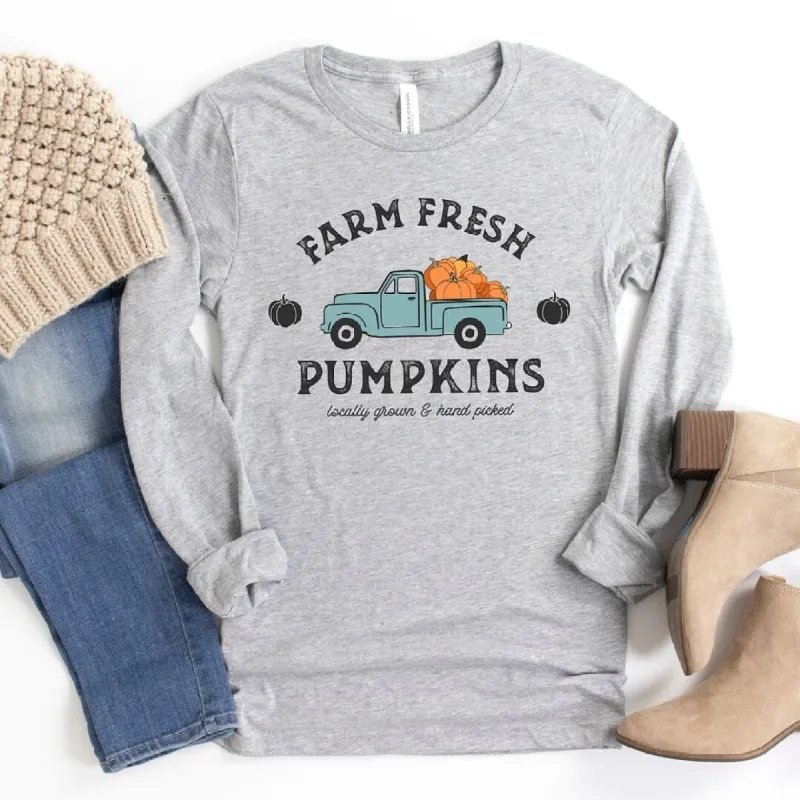 Farm Fresh Pumpkins Truck Long Sleeve Tee sold by Zulily