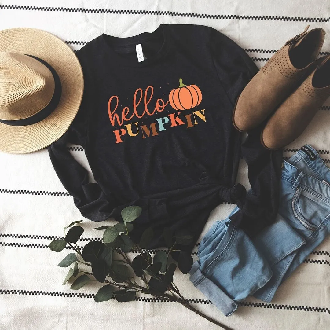 Cursive Hello Pumpkin Long Sleeve Tee sold by Zulily