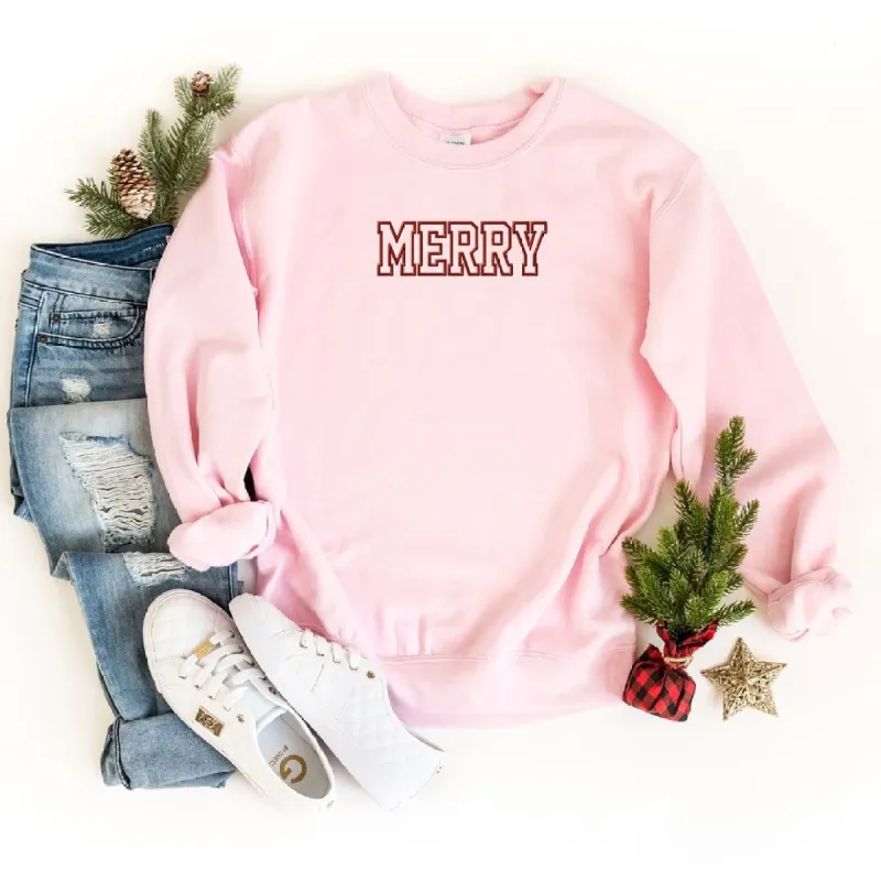 Embroidered Merry Graphic Sweatshirt sold by Zulily