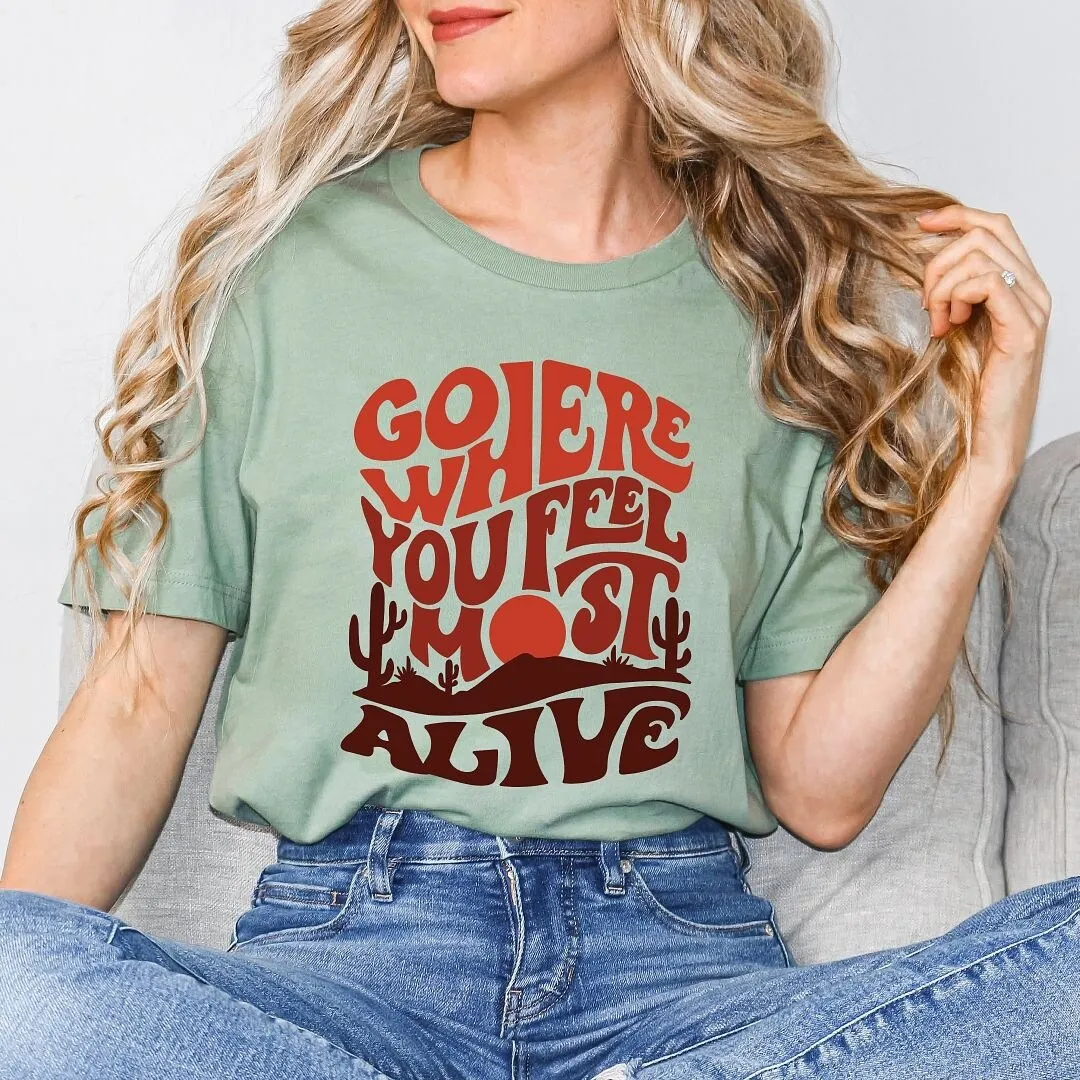 Go Where You Feel Most Alive Desert Short Sleeve Crewnneck Tee sold by Zulily product image thumbnail 3