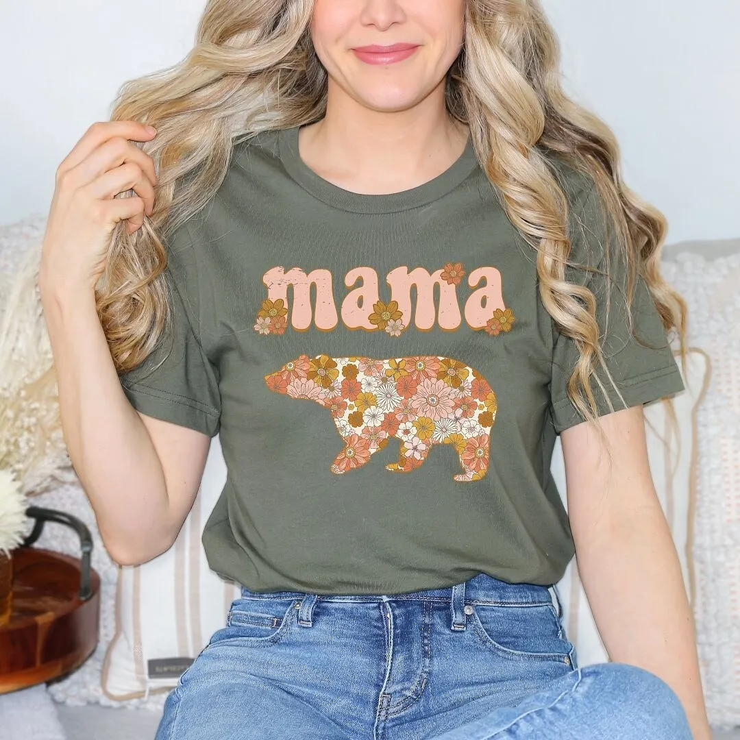 Mama Bear Flowers Short Sleeve Crewnneck Tee sold by Zulily product image thumbnail 3