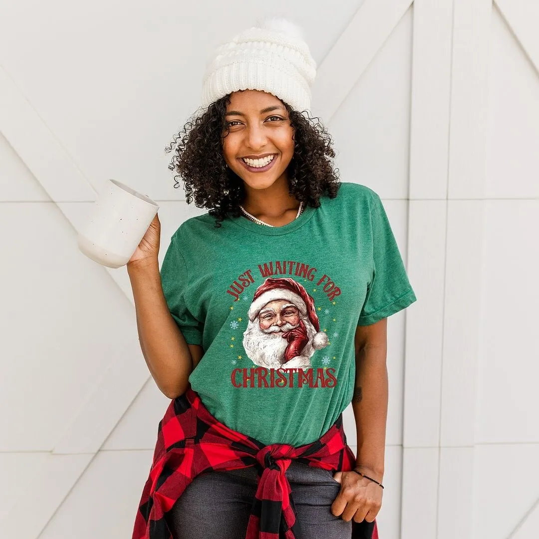 Just Waiting For Christmas Santa Short Sleeve Crewnneck Tee sold by Zulily product image thumbnail 3