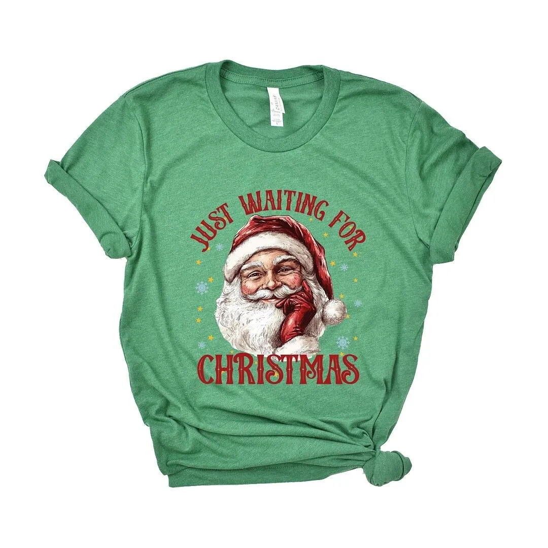 Just Waiting For Christmas Santa Short Sleeve Crewnneck Tee sold by Zulily product image thumbnail 2