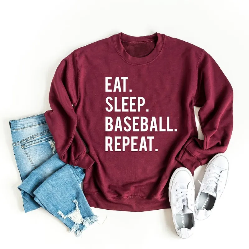 Eat Sleep Baseball Repeat Graphic Sweatshirt sold by Zulily
