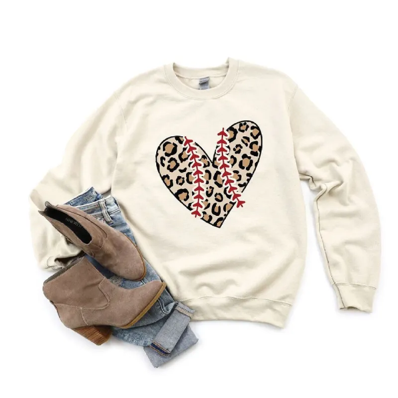 Leopard Baseball Heart Graphic Sweatshirt sold by Zulily