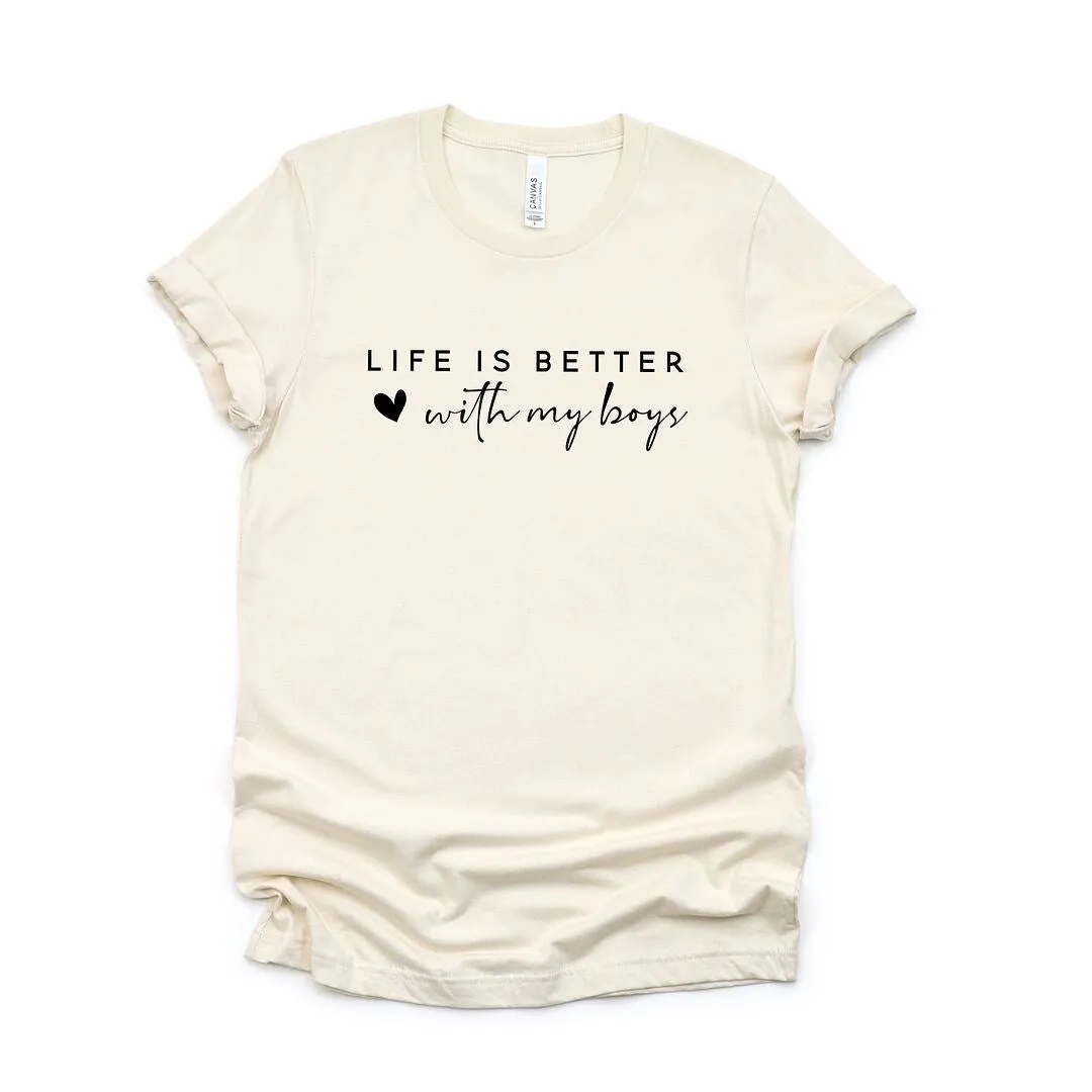 Life is Better with My Boys Heart Short Sleeve Crewnneck Tee sold by Zulily product image thumbnail 2