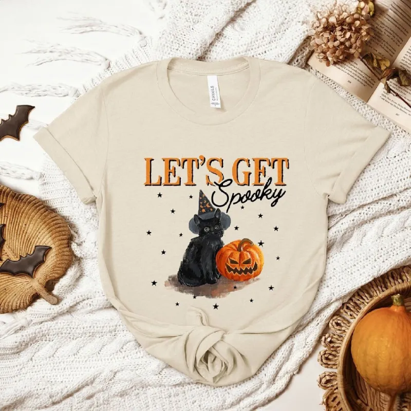 Let's Get Spooky Cat Short Sleeve Crewnneck Tee sold by Zulily