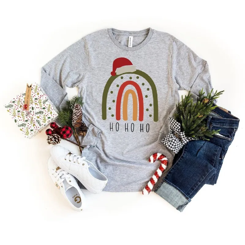 Boho Ho Ho Ho Rainbow Long Sleeve Tee sold by Zulily