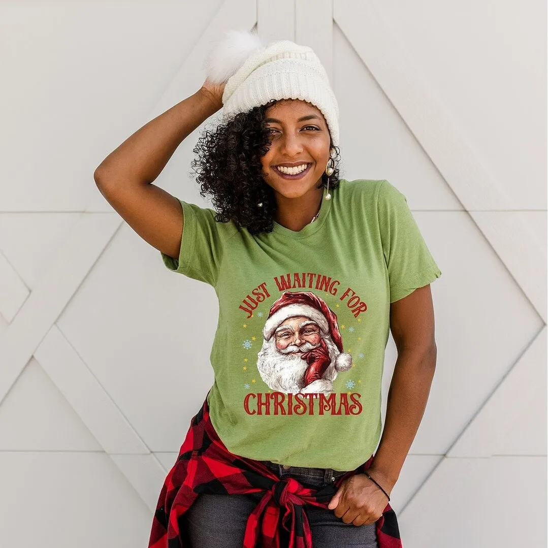Just Waiting For Christmas Santa Short Sleeve Crewnneck Tee sold by Zulily product image thumbnail 3