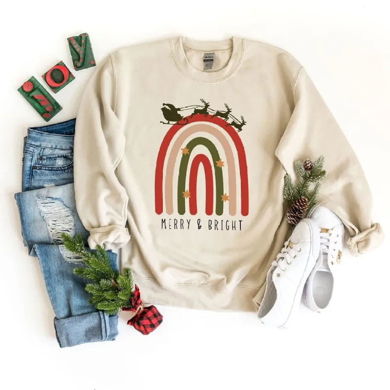 Boho Merry And Bright Rainbow Graphic Sweatshirt sold by Zulily
