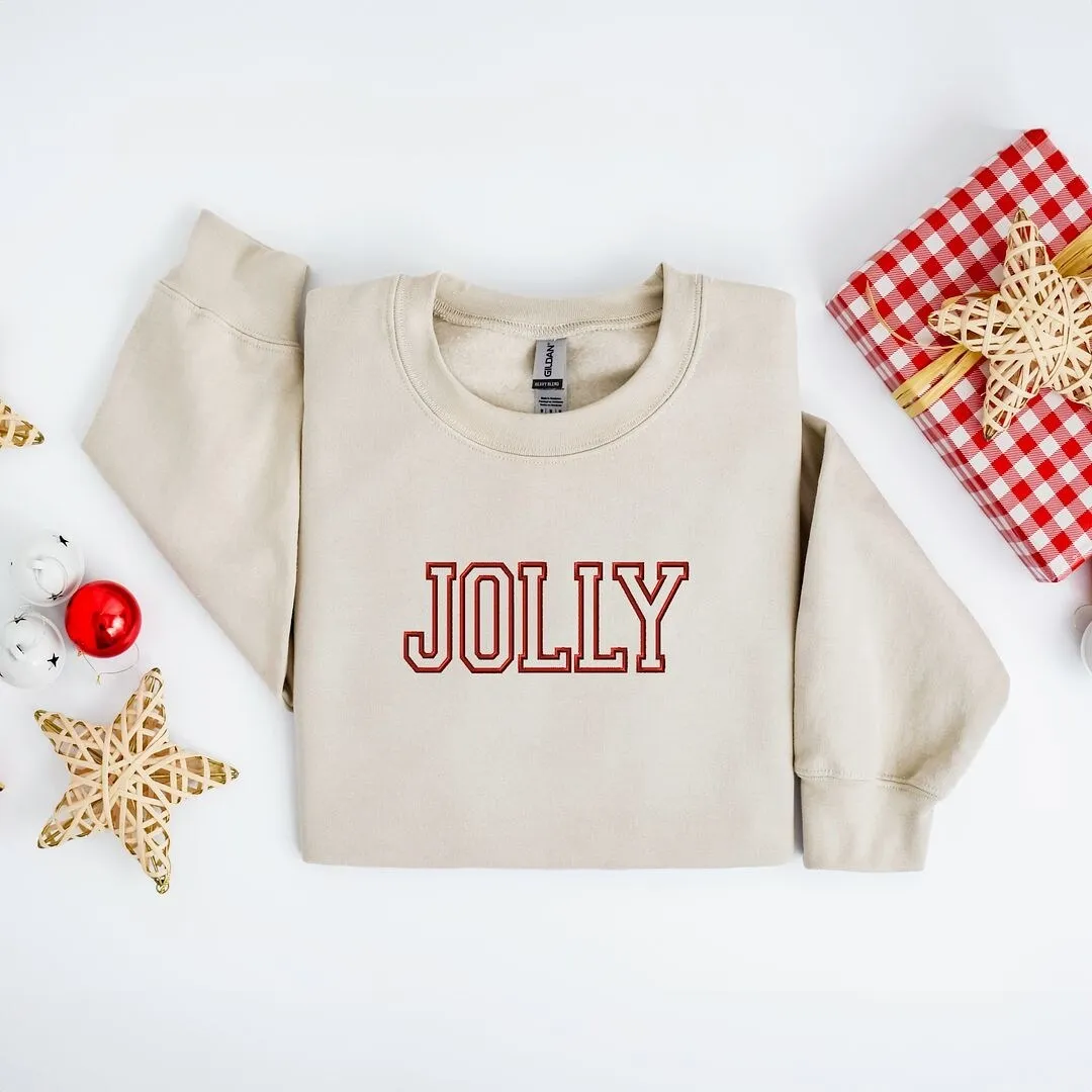 Embroidered Jolly Graphic Sweatshirt sold by Zulily