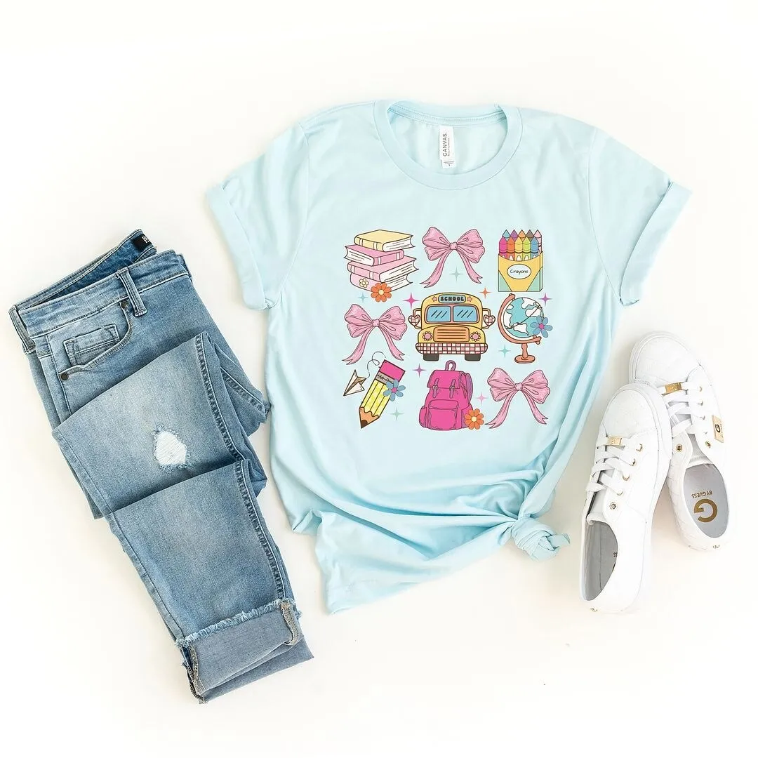 Coquette School Chart Short Sleeve Crewnneck Tee sold by Zulily