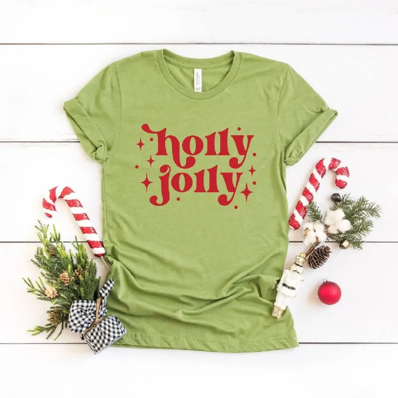 Whimsical Holly Jolly Short Sleeve Crewnneck Tee sold by Zulily