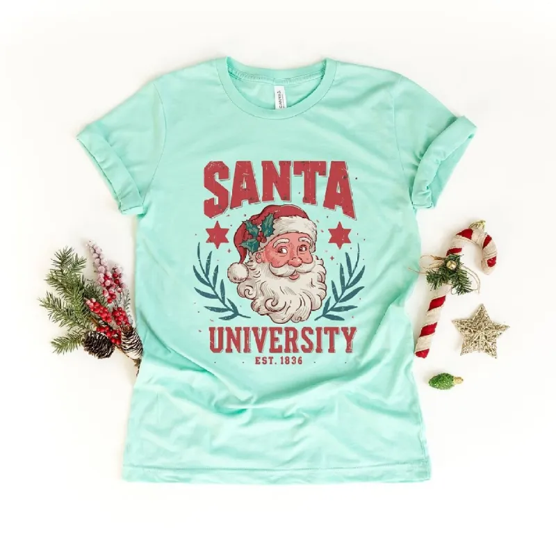 Vintage Santa University Short Sleeve Crewnneck Tee sold by Zulily