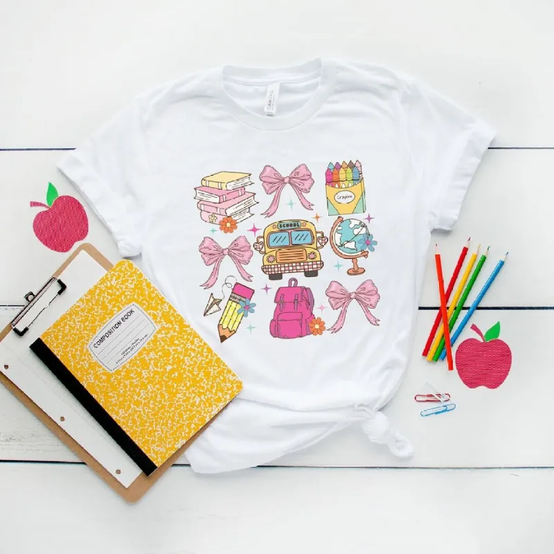 Coquette School Chart Short Sleeve Crewnneck Tee sold by Zulily