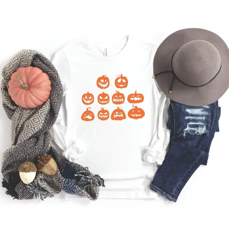 Halloween Pumpkin Faces Long Sleeve Tee sold by Zulily