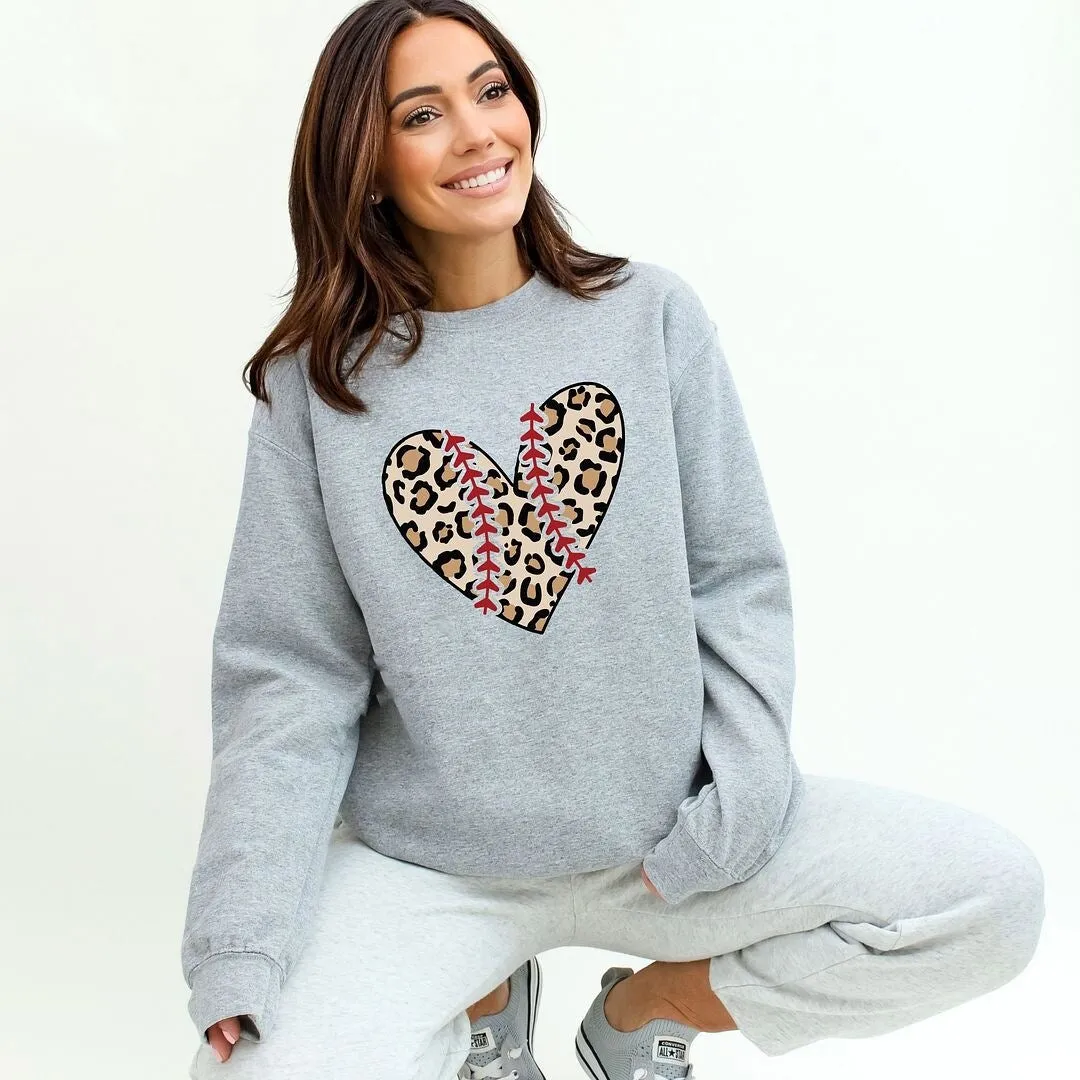 Leopard Baseball Heart Graphic Sweatshirt sold by Zulily product image thumbnail 3