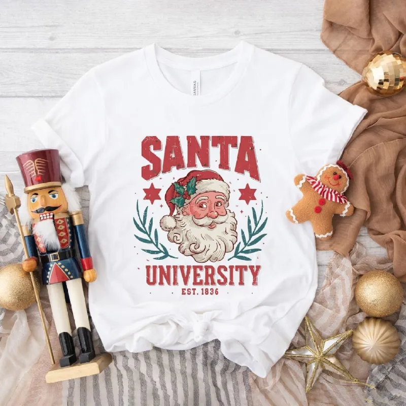 Vintage Santa University Short Sleeve Crewnneck Tee sold by Zulily