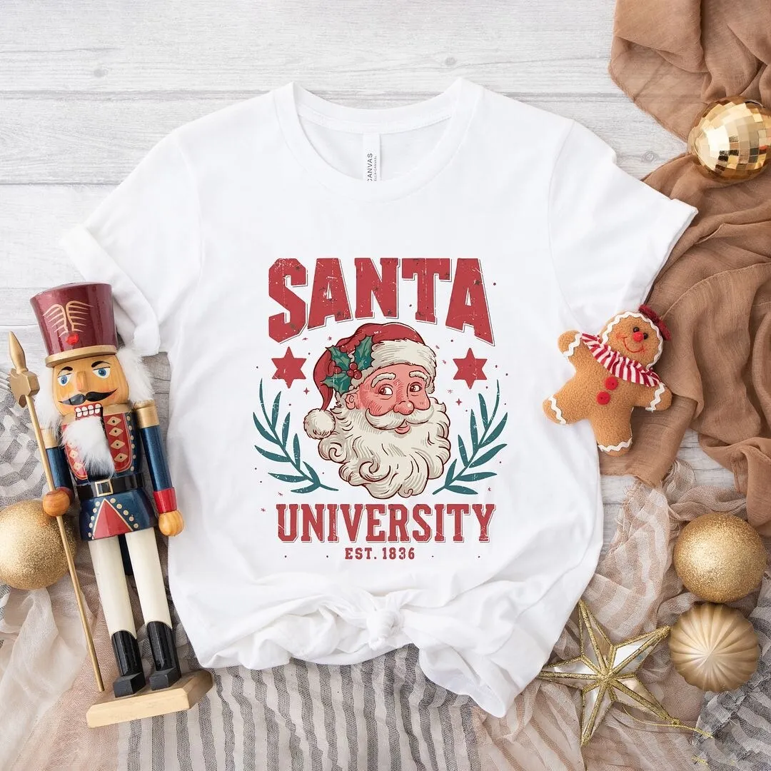 Vintage Santa University Short Sleeve Crewnneck Tee sold by Zulily