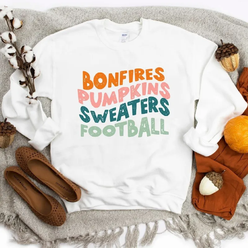 Bonfires Pumpkins Sweaters Football Sweatshirt sold by Zulily