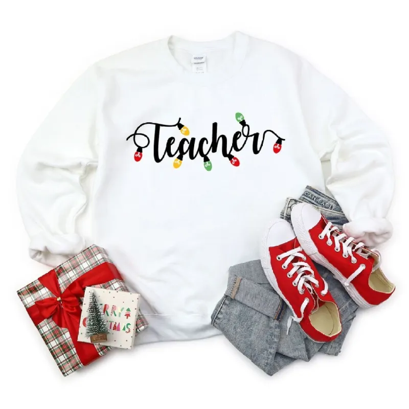 Teacher Christmas Lights Graphic Sweatshirt sold by Zulily