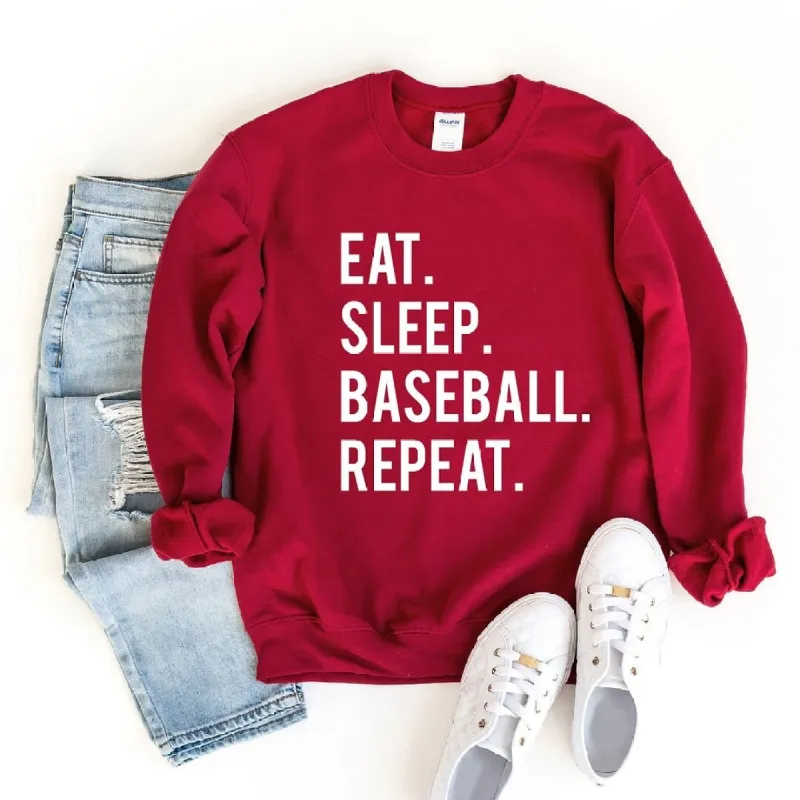 Eat Sleep Baseball Repeat Graphic Sweatshirt sold by Zulily