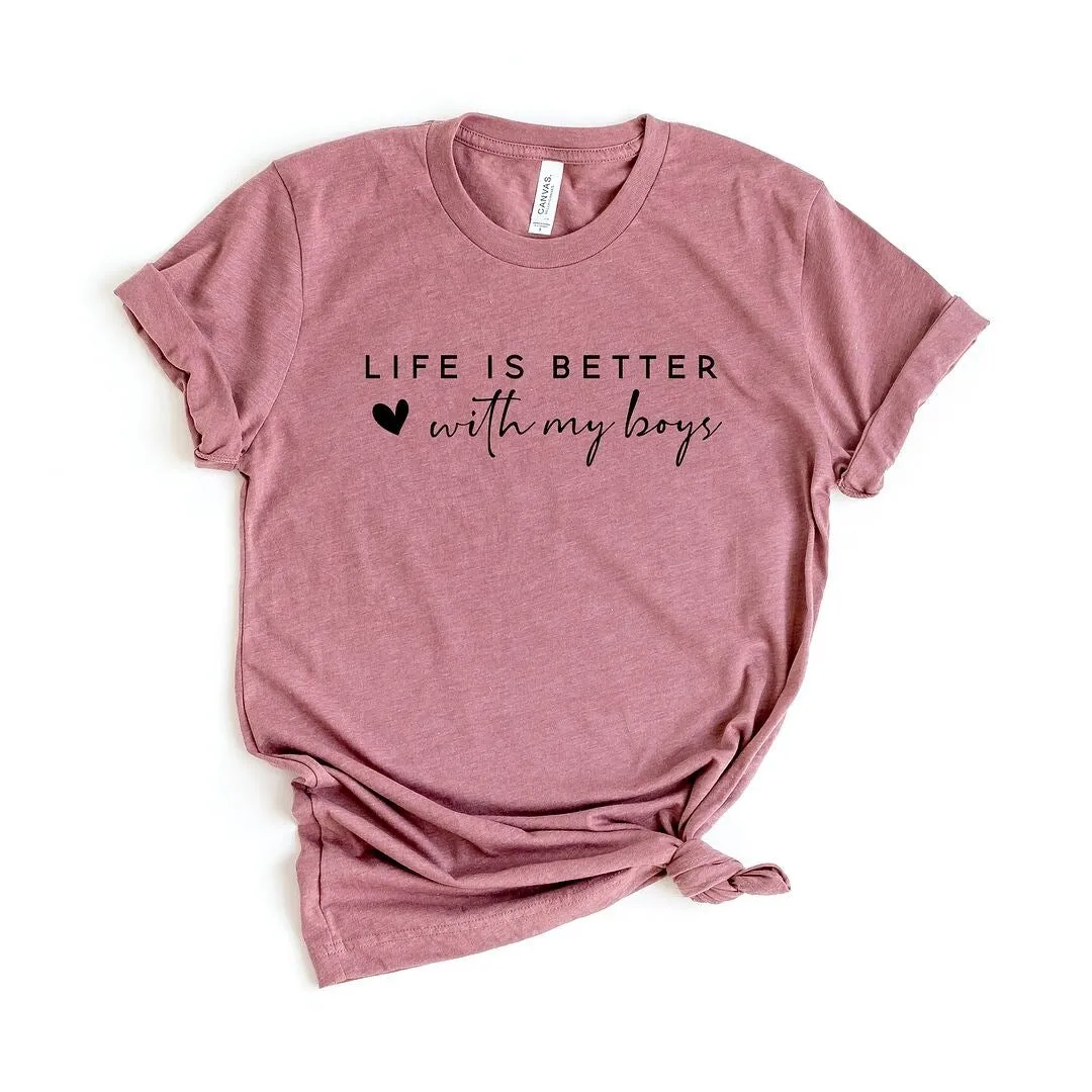 Life is Better with My Boys Heart Short Sleeve Crewnneck Tee sold by Zulily product image thumbnail 2