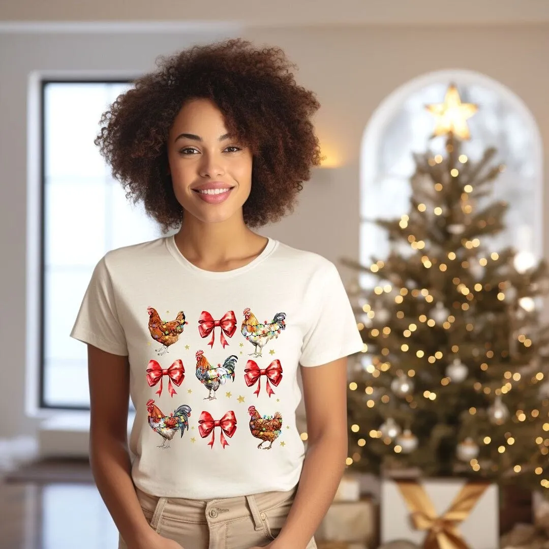 Coquette Christmas Chicken Short Sleeve Crewnneck Tee sold by Zulily product image thumbnail 3