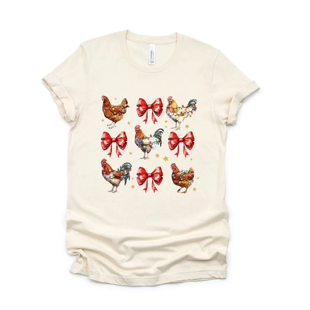 Coquette Christmas Chicken Short Sleeve Crewnneck Tee sold by Zulily product image thumbnail 2