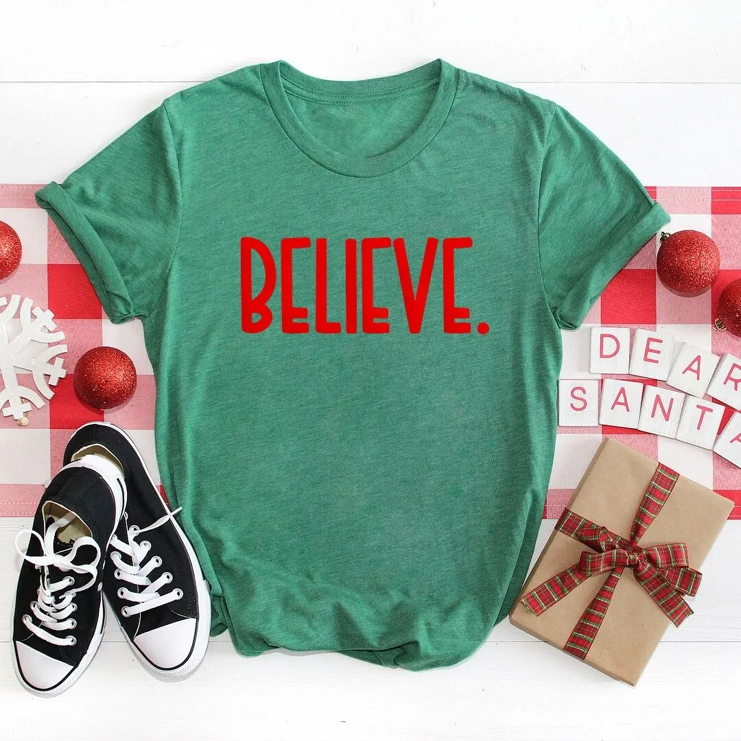 Believe Bold Puff Print Short Sleeve Crewnneck Tee sold by Zulily
