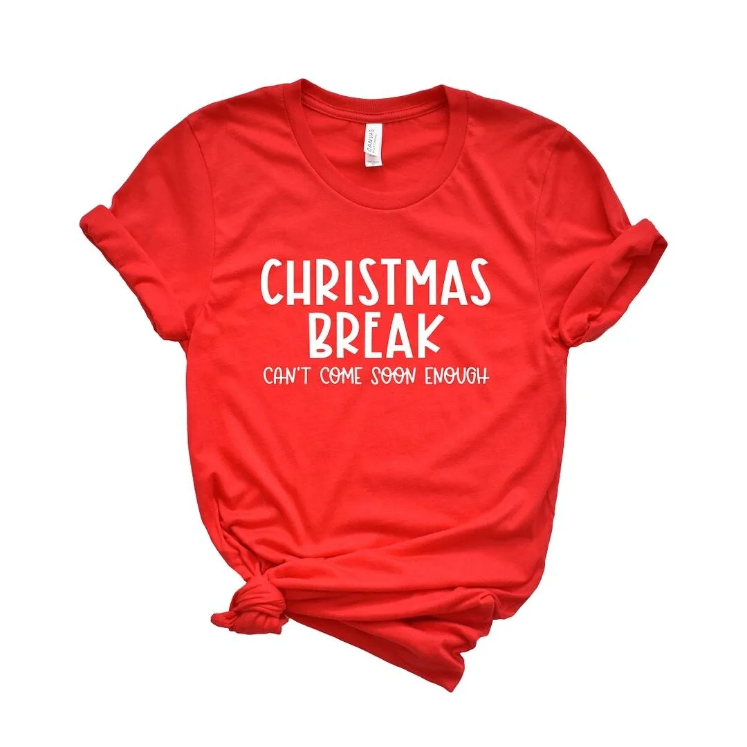 Christmas Break Cant't Come Soon Enough Short Sleeve Crewnneck Tee sold by Zulily product image thumbnail 2