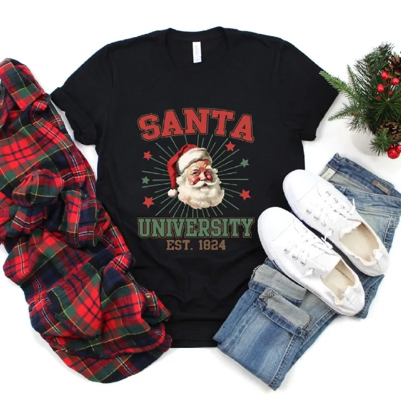 Santa University Stars Short Sleeve Crewnneck Tee sold by Zulily