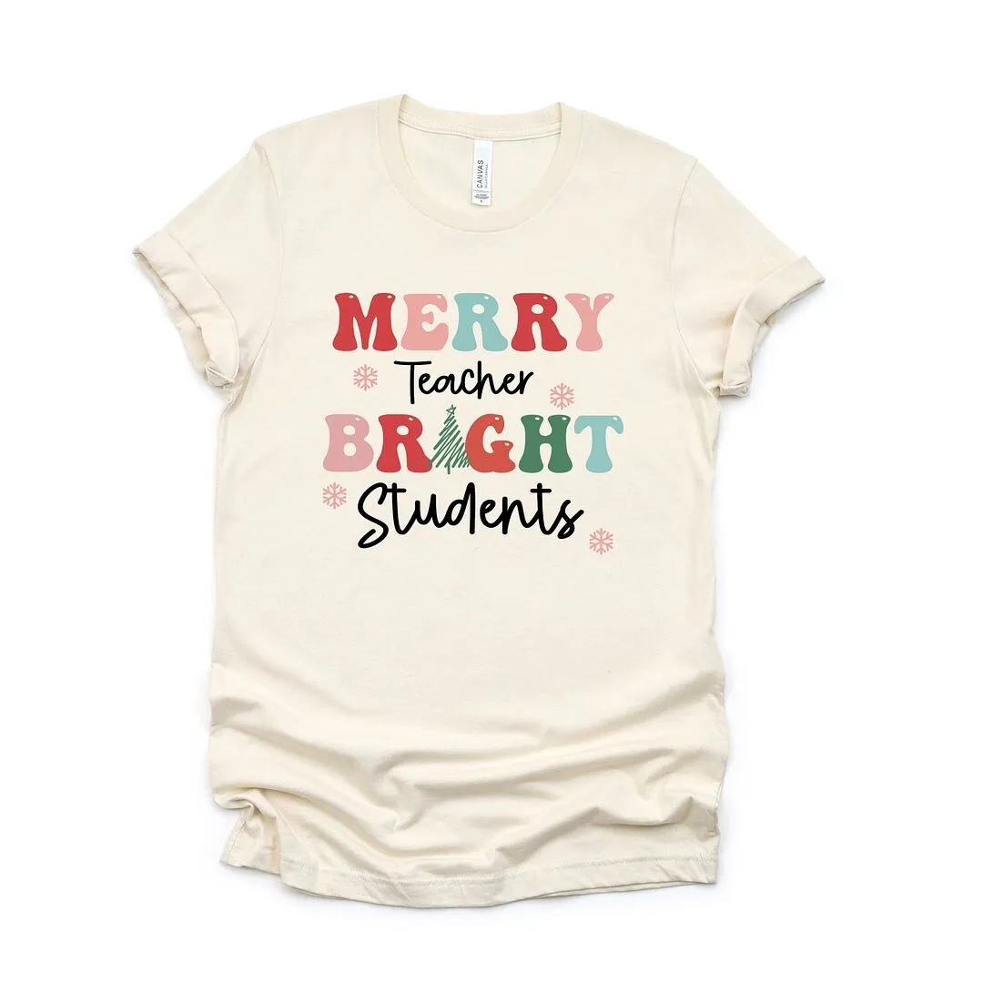 Merry Teacher Bright Students Short Sleeve Crewnneck Tee sold by Zulily product image thumbnail 2
