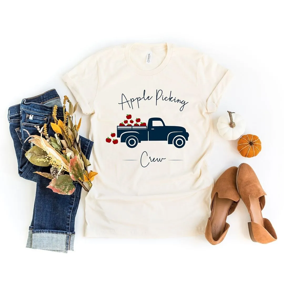 Apple Picking Crew Truck Short Sleeve Crewnneck Tee sold by Zulily