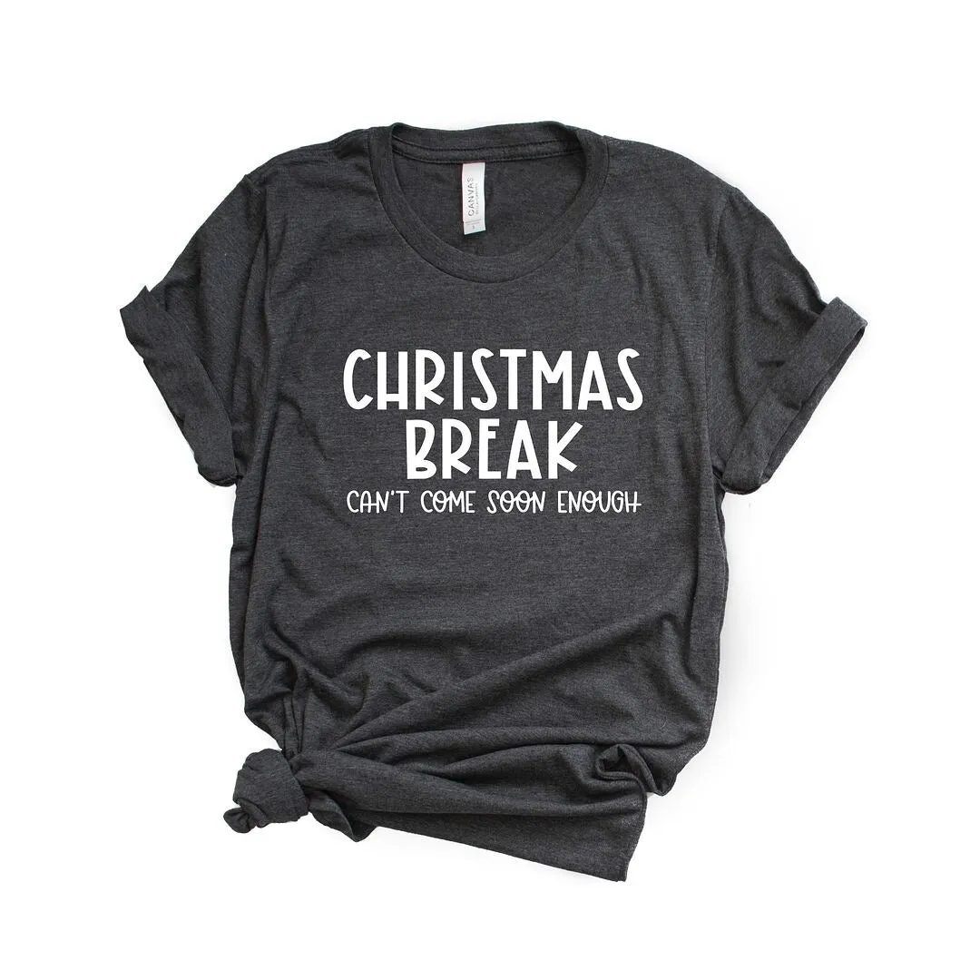 Christmas Break Cant't Come Soon Enough Short Sleeve Crewnneck Tee sold by Zulily product image thumbnail 2