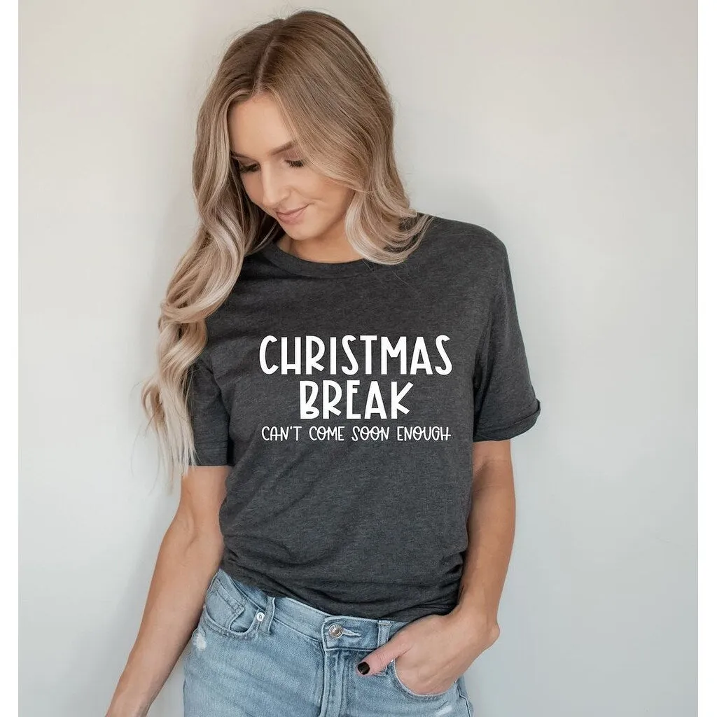 Christmas Break Cant't Come Soon Enough Short Sleeve Crewnneck Tee sold by Zulily product image thumbnail 3