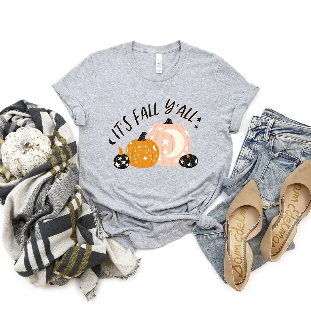 Boho It's Fall Y'all Pumpkins Short Sleeve Crewnneck Tee sold by Zulily