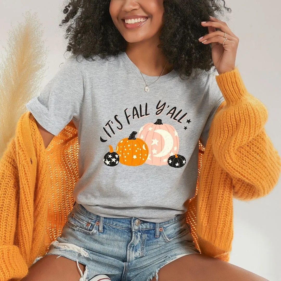 Boho It's Fall Y'all Pumpkins Short Sleeve Crewnneck Tee sold by Zulily product image thumbnail 3