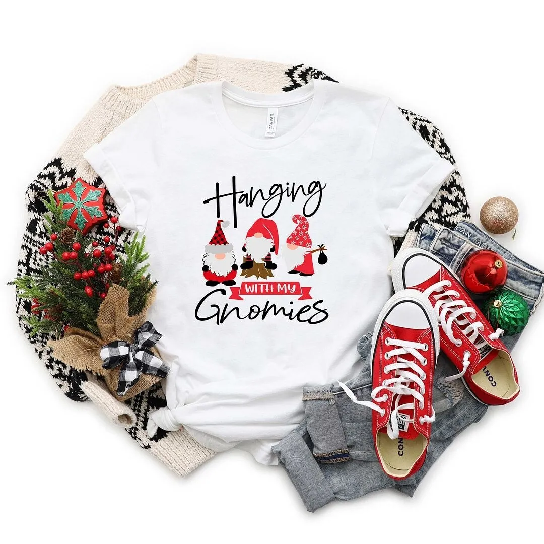 Hanging With My Gnomies Short Sleeve Crewnneck Tee sold by Zulily
