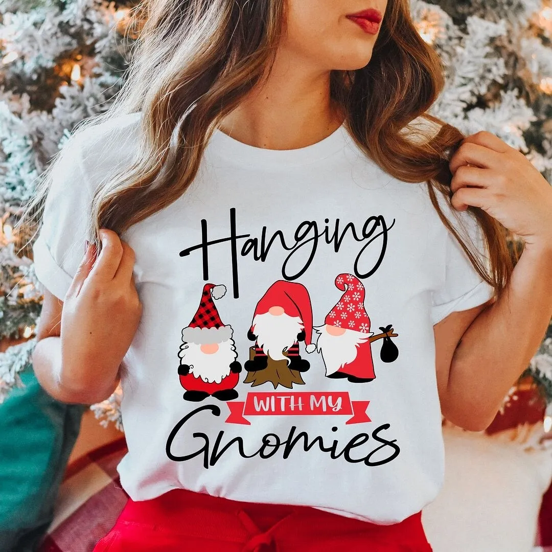 Hanging With My Gnomies Short Sleeve Crewnneck Tee sold by Zulily product image thumbnail 3