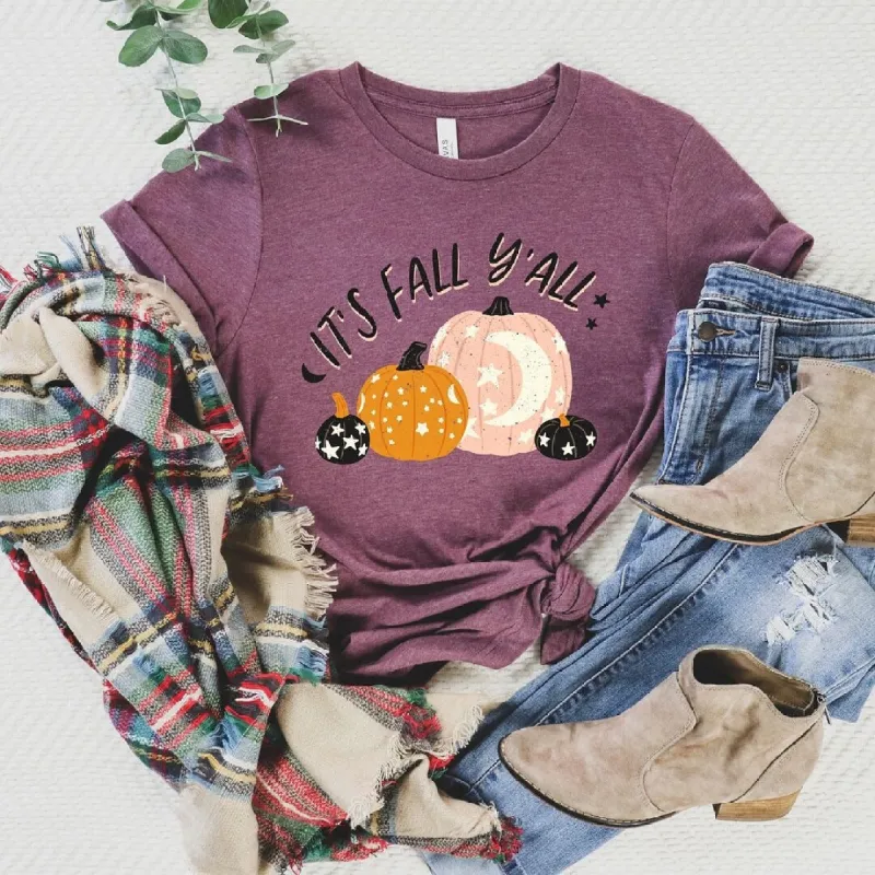 Boho It's Fall Y'all Pumpkins Short Sleeve Crewnneck Tee sold by Zulily