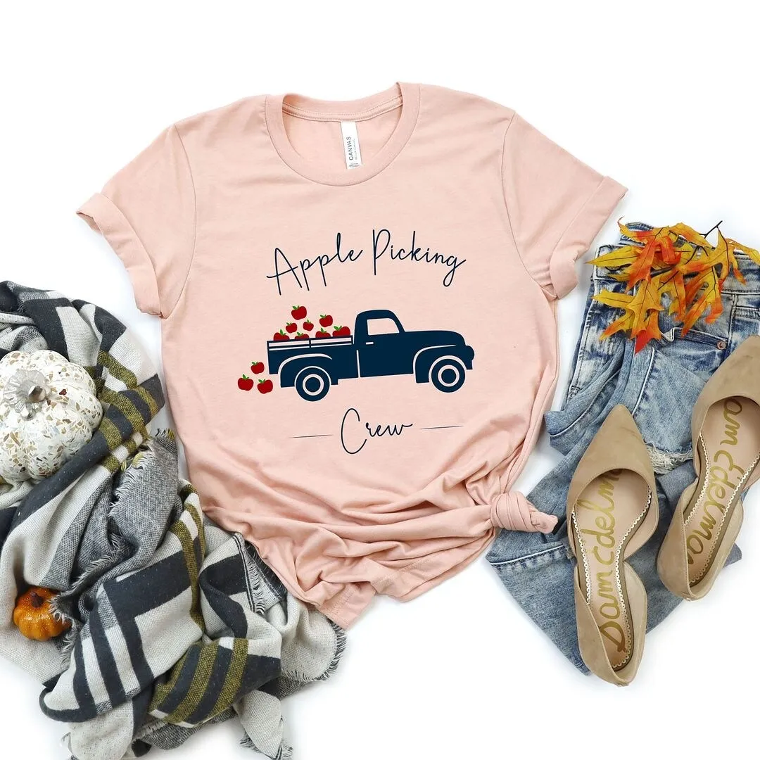 Apple Picking Crew Truck Short Sleeve Crewnneck Tee sold by Zulily