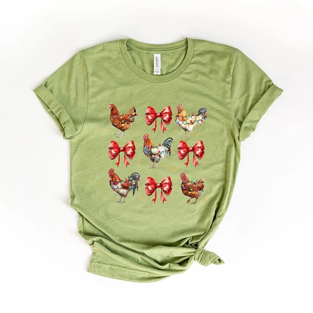Coquette Christmas Chicken Short Sleeve Crewnneck Tee sold by Zulily product image thumbnail 2