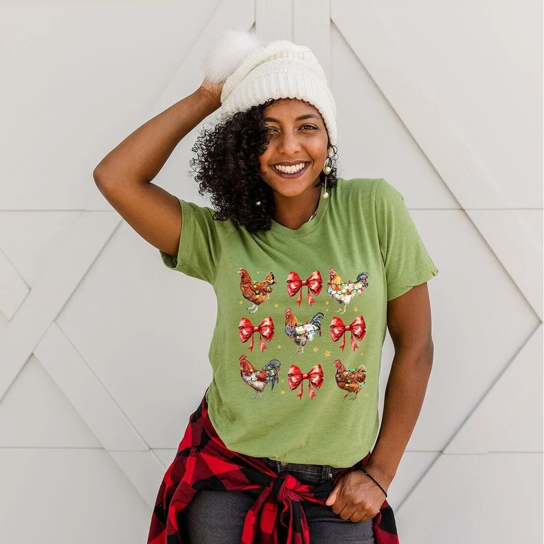 Coquette Christmas Chicken Short Sleeve Crewnneck Tee sold by Zulily product image thumbnail 3