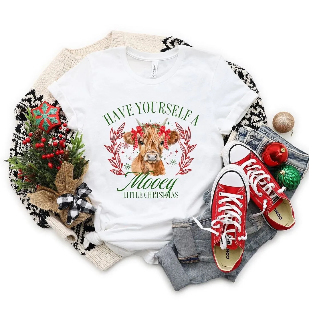 Mooey Christmas Short Sleeve Crewnneck Tee sold by Zulily