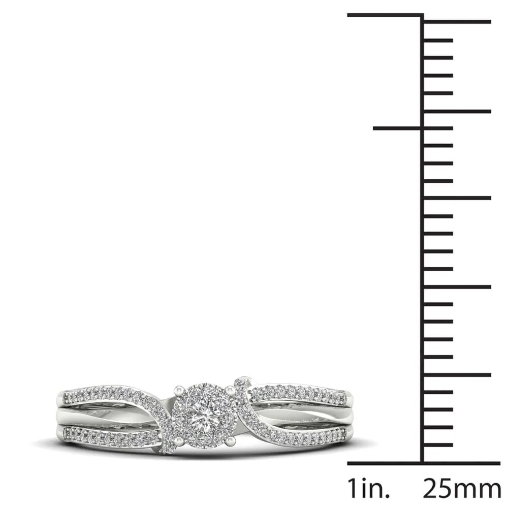 De Couer 1/5ct TDW Diamond Cluster Engagement Ring - White sold by Zulily product image thumbnail 4
