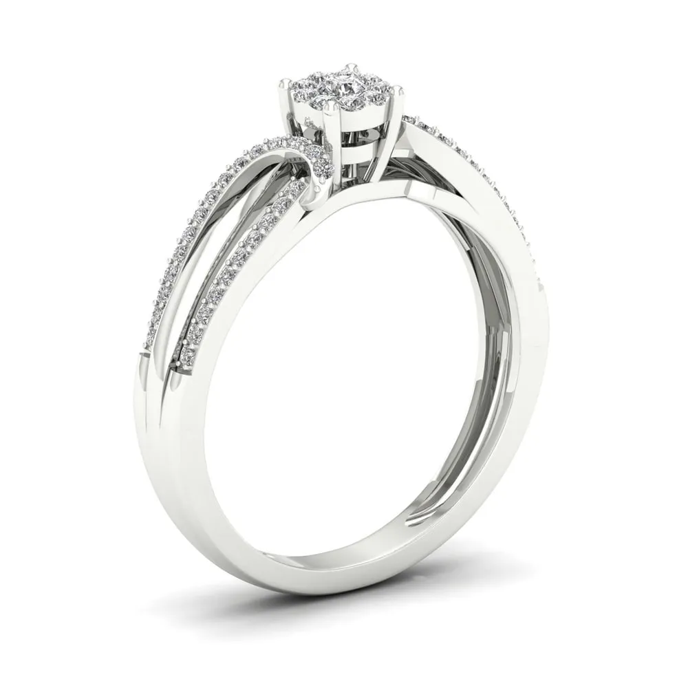 De Couer 1/5ct TDW Diamond Cluster Engagement Ring - White sold by Zulily product image thumbnail 2