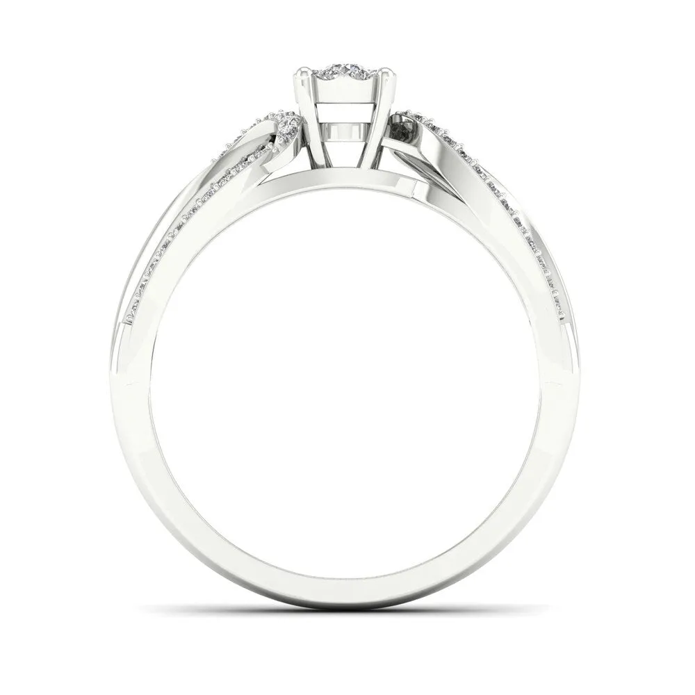 De Couer 1/5ct TDW Diamond Cluster Engagement Ring - White sold by Zulily product image thumbnail 3
