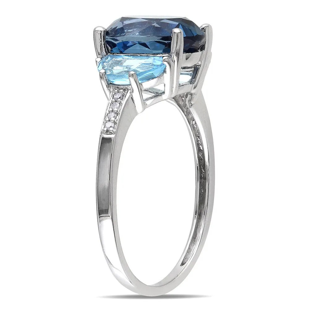 Miadora Sterling Silver 4 1/6ct TGW London Blue Topaz and Diamond Accent Cocktail Ring sold by Zulily product image thumbnail 2